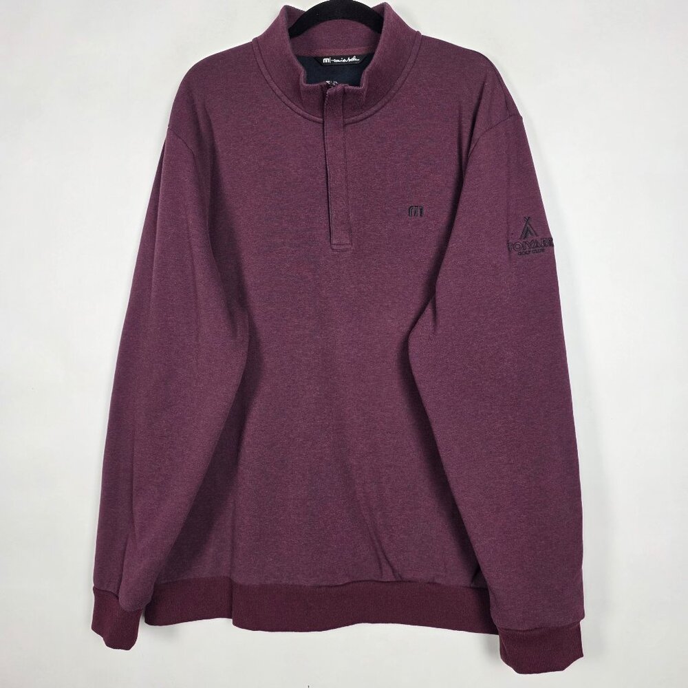 Travis Mathew Golf Stretch 1/4 Zip Performance Mens 2XL Long Sleeve Red Pullover